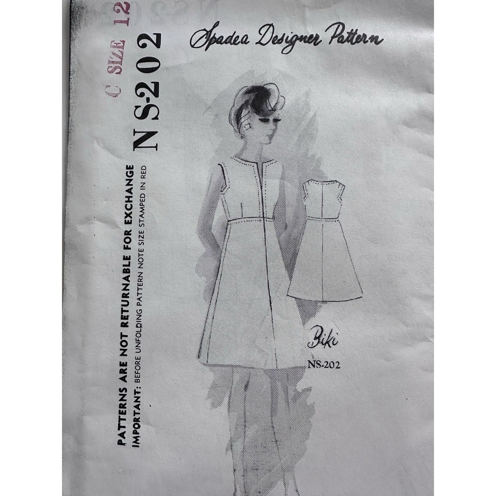 Vintage Spadea Designer Pattern 1974 BIKI OF MILAN  Size 12 Romper NS-202